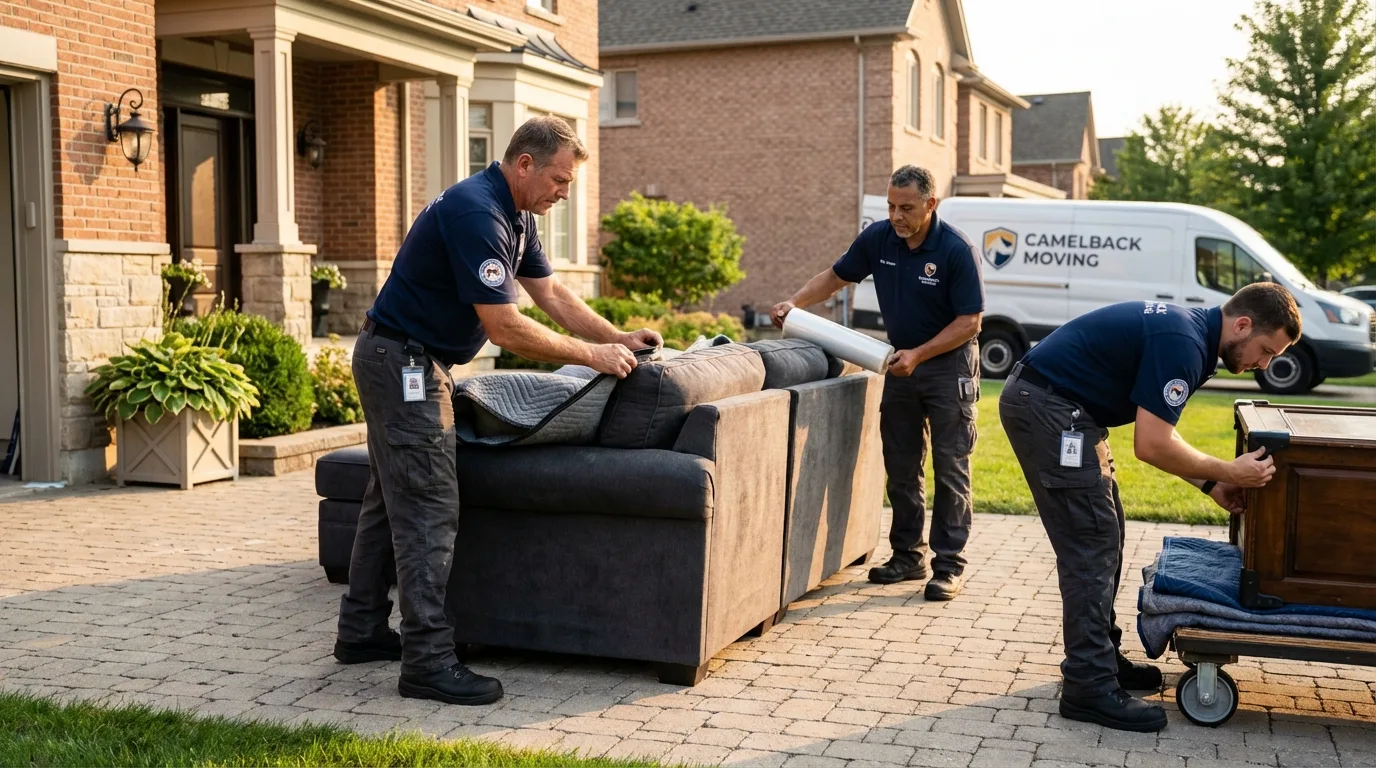 Large estate moving crew wrapping furniture in Cowarts, AL